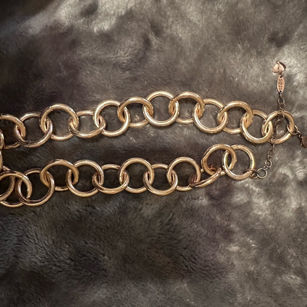 Sabika rose gold chunky link necklace